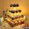 Vdomus 4 Tier Acrylic CupCake Stand Pastry Stand with LED String Lights Dessert Tree Tower Cake Pyramid for Birthday Wedding Party Babyshower Christmas, Holds up to 50 Cupcakes (Warm)